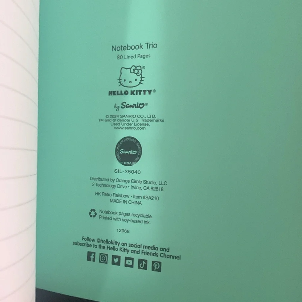 Sanrio Hello Kitty Set Of 3 Lined Pages Notebooks 80 Pages Each New In Package - Picture 9 of 14